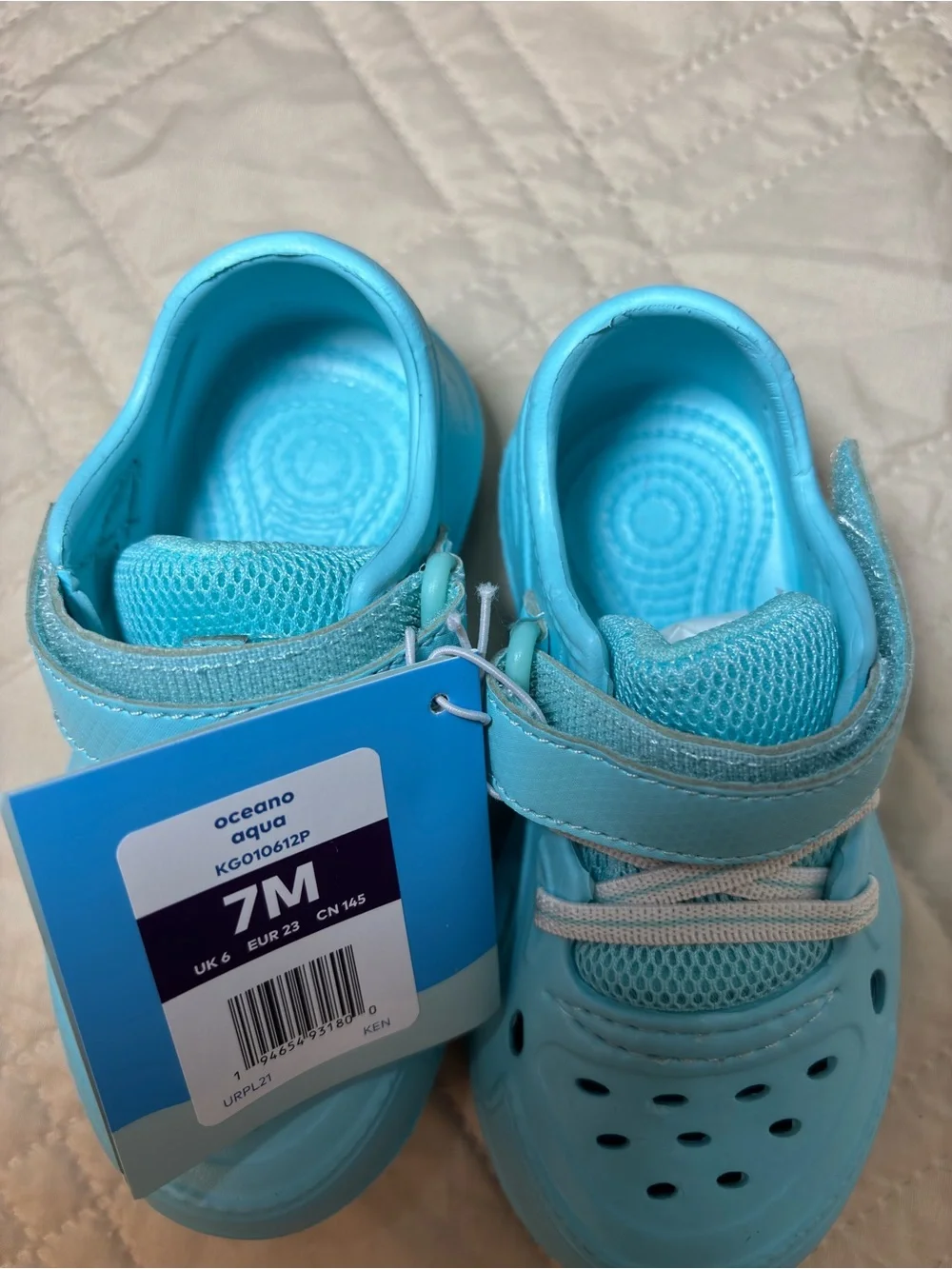 Stride Rite 7M Aqua Blue Breathable Sandal with Secure Velcro Strap